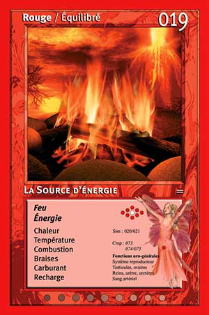 Carte tarot 019 La Source d'énergie oracle couleurs arc-en-ciel rouge