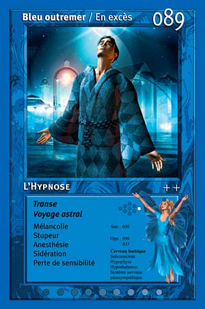 Carte tarot 089 L'Hypnose oracle couleurs arc-en-ciel indigo outremer