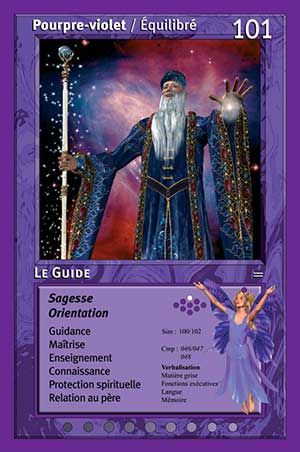 Carte tarot 101 Le Guide oracle couleurs arc-en-ciel pourpre violet