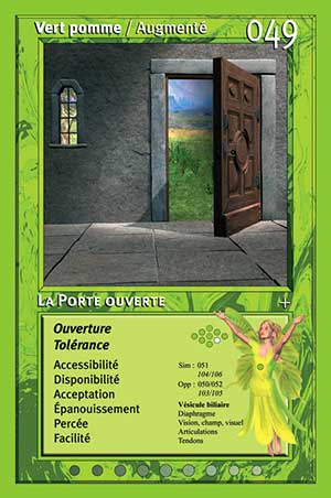 Carte tarot 049 La Porte Ouverte oracle des couleurs arc-en-ciel Vert Pomme
