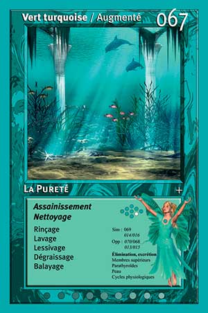 Carte tarot 067 la pureté oracle des couleurs arc-en-ciel turquoise